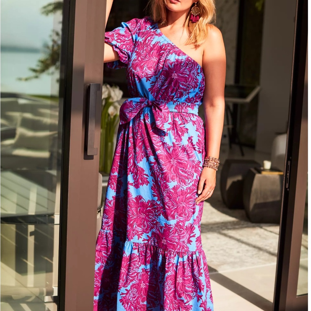 Zelalynn One-Shoulder Cotton Maxi Dress M